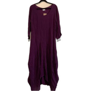 Click by Color Me Cotton Cupro Rayon lightweight Drape Dress purple large